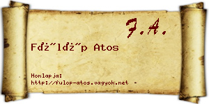 Fülöp Atos névjegykártya